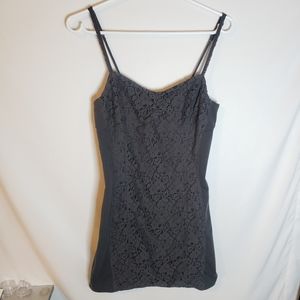 American Eagle grey eyelet lace body con minidress